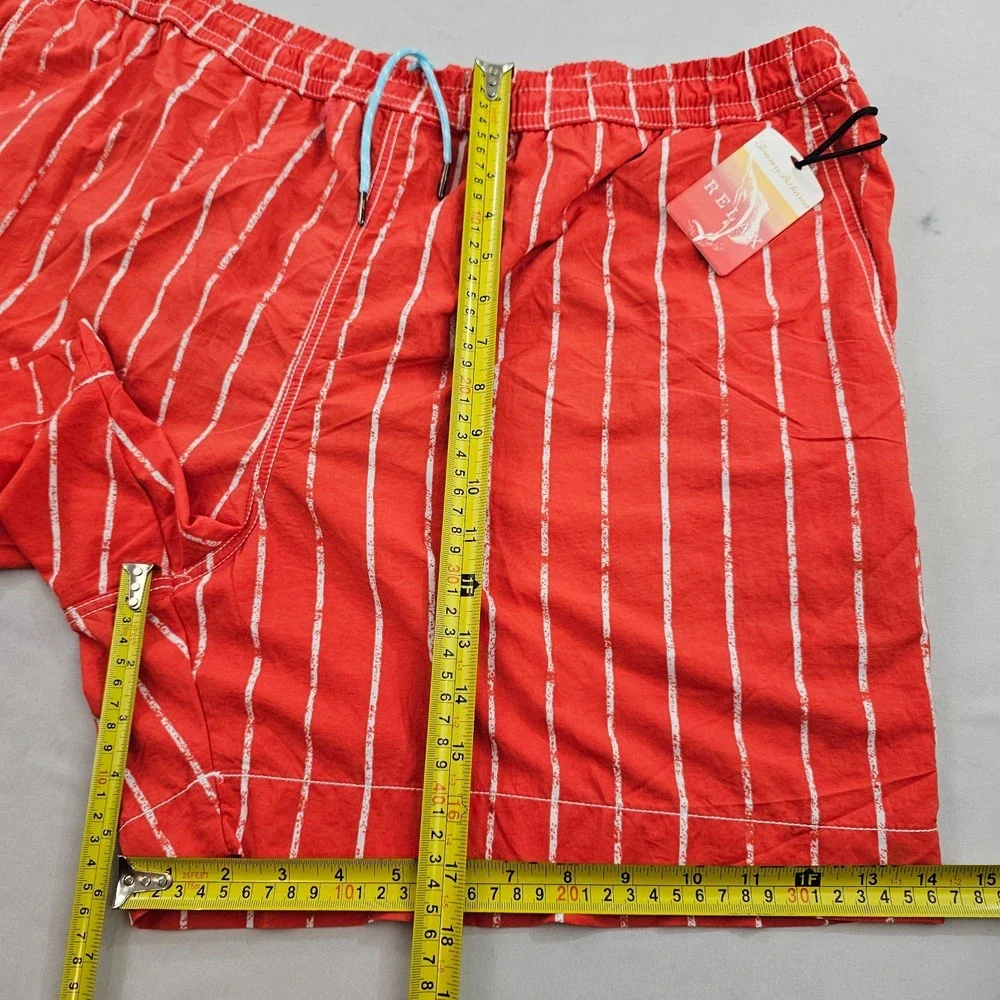 Tommy Bahama Relax Mens 2XL Swim Trunks Red White Striped Nylon Board Shorts